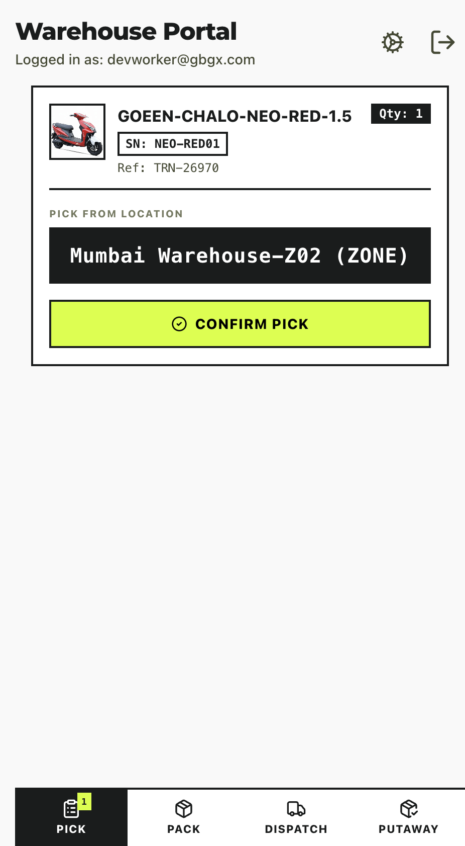 Employee Portal Pick tab