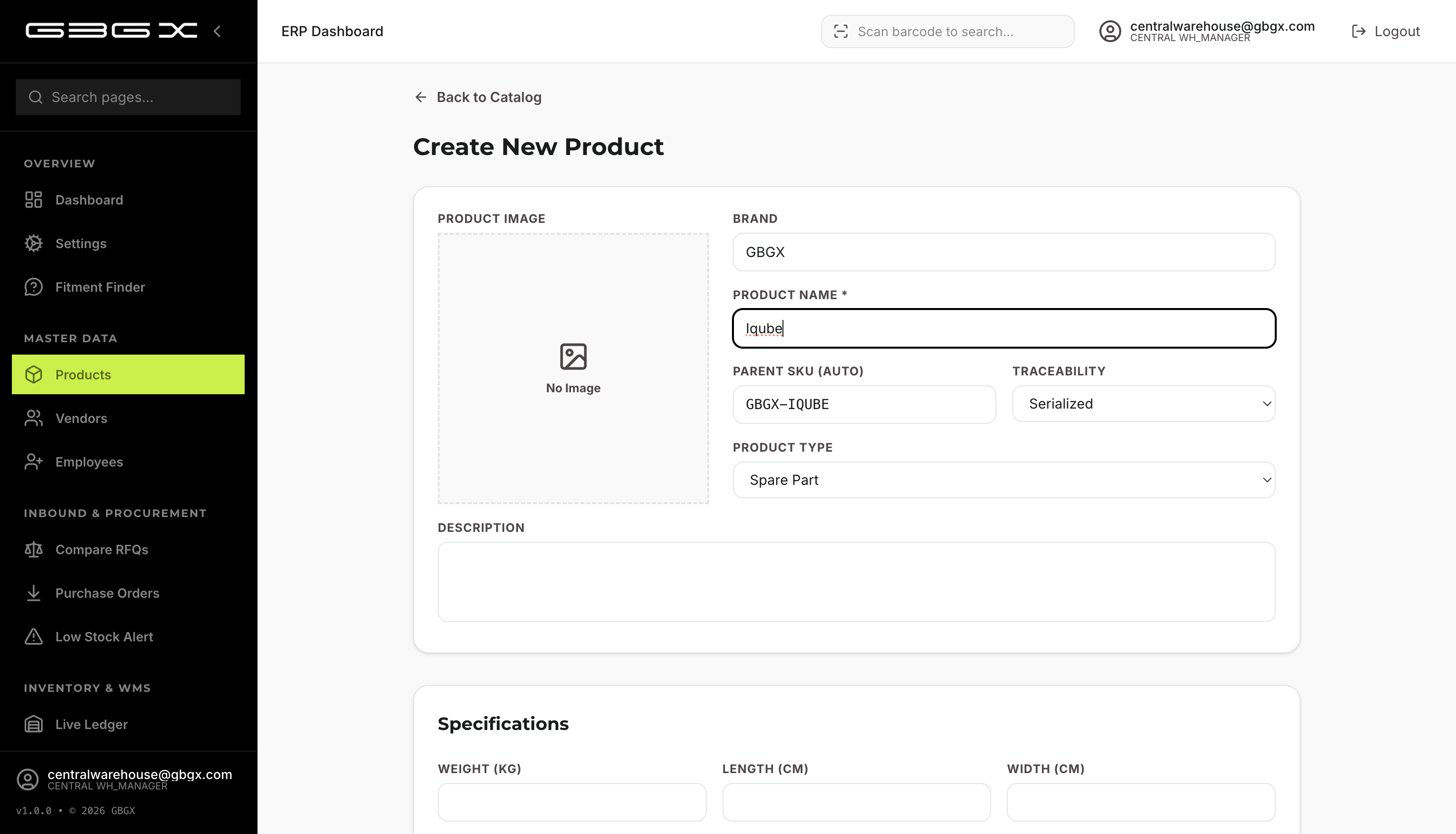 Catalog item creation